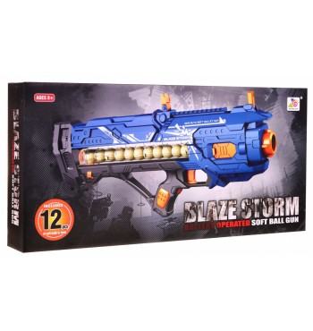 Blaze Storm Wielki Automatyczny Pistolet Niebieski 12 Kulek